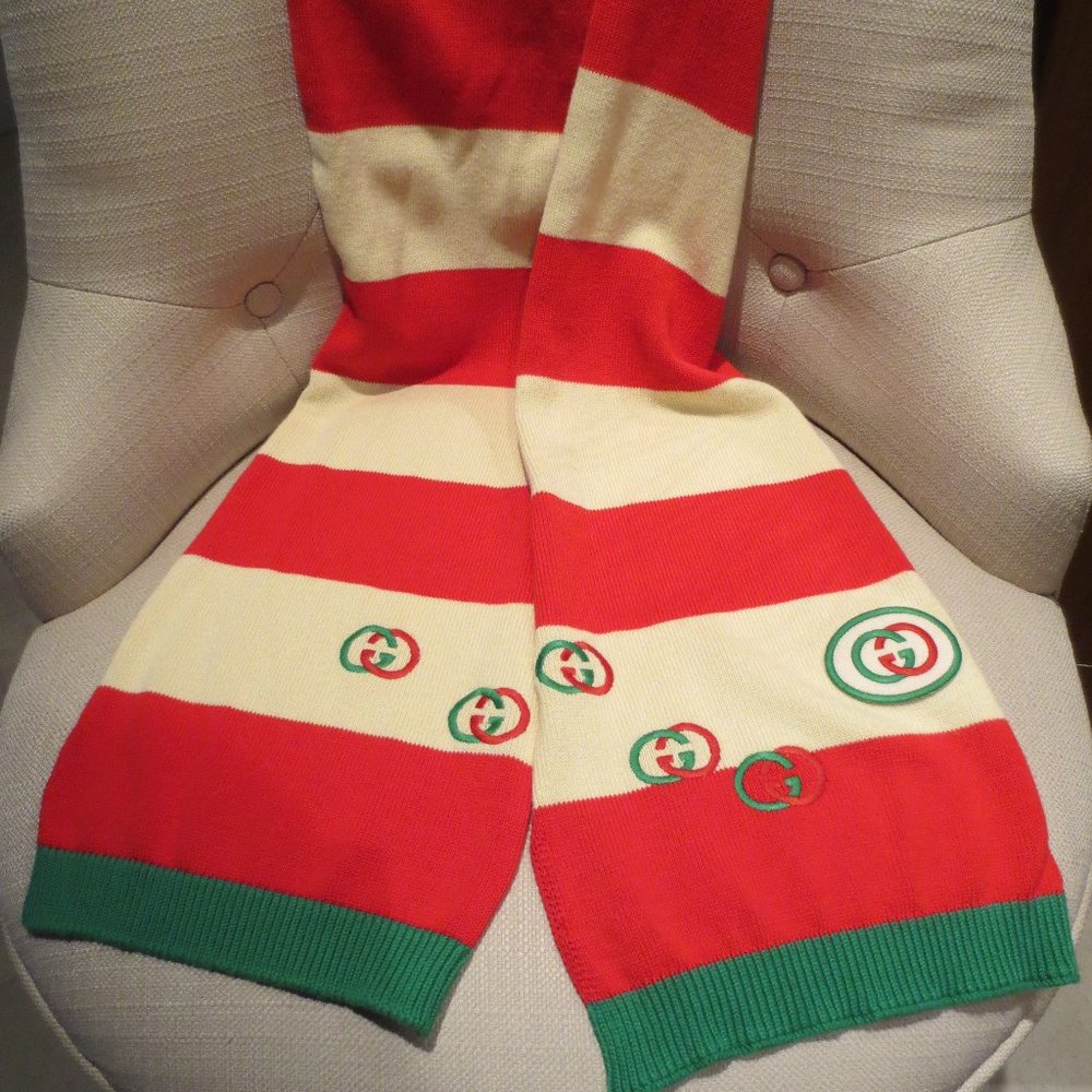 Gucci Emblem Embroidered Scarf